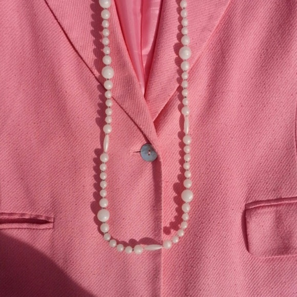 WinterSilks Light Salmon/Coral-colored Raw Silk Blazer Jacket sz LG - Picture 3 of 5